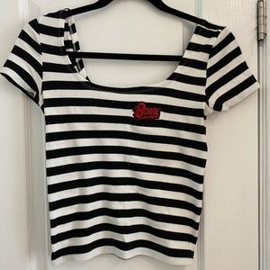 🍄 3/$30 Zara x David Bowie stripped T-shirt